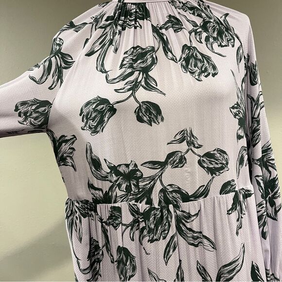 A New Day Floral turtle neck a-line Maxi Dress with long sleeves size XS - Picture 3 of 12